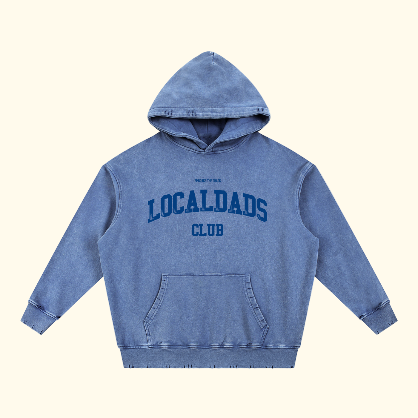 Snow Wash Hand-Frayed Heavyweight  Hoodie