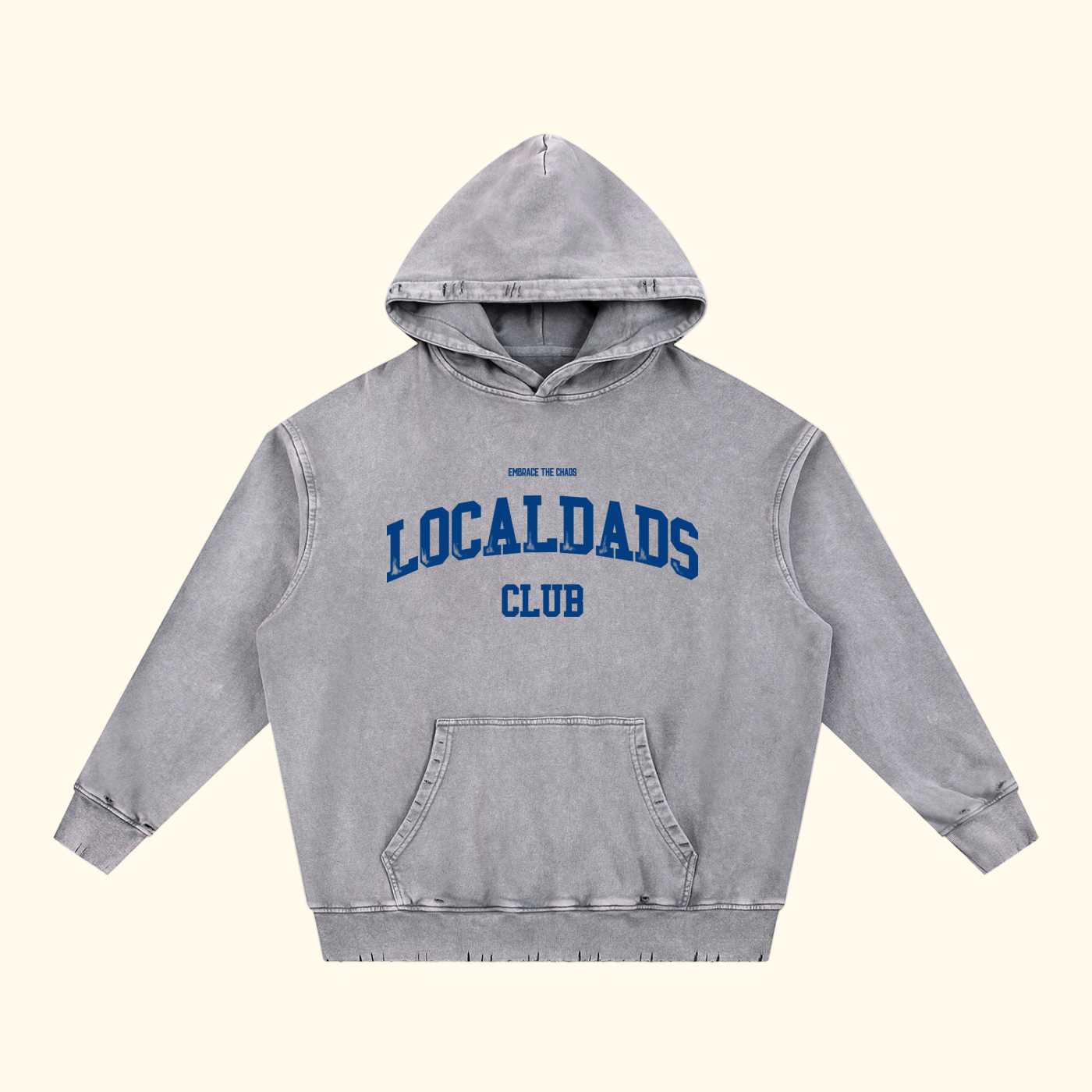 Snow Wash Hand-Frayed Heavyweight  Hoodie