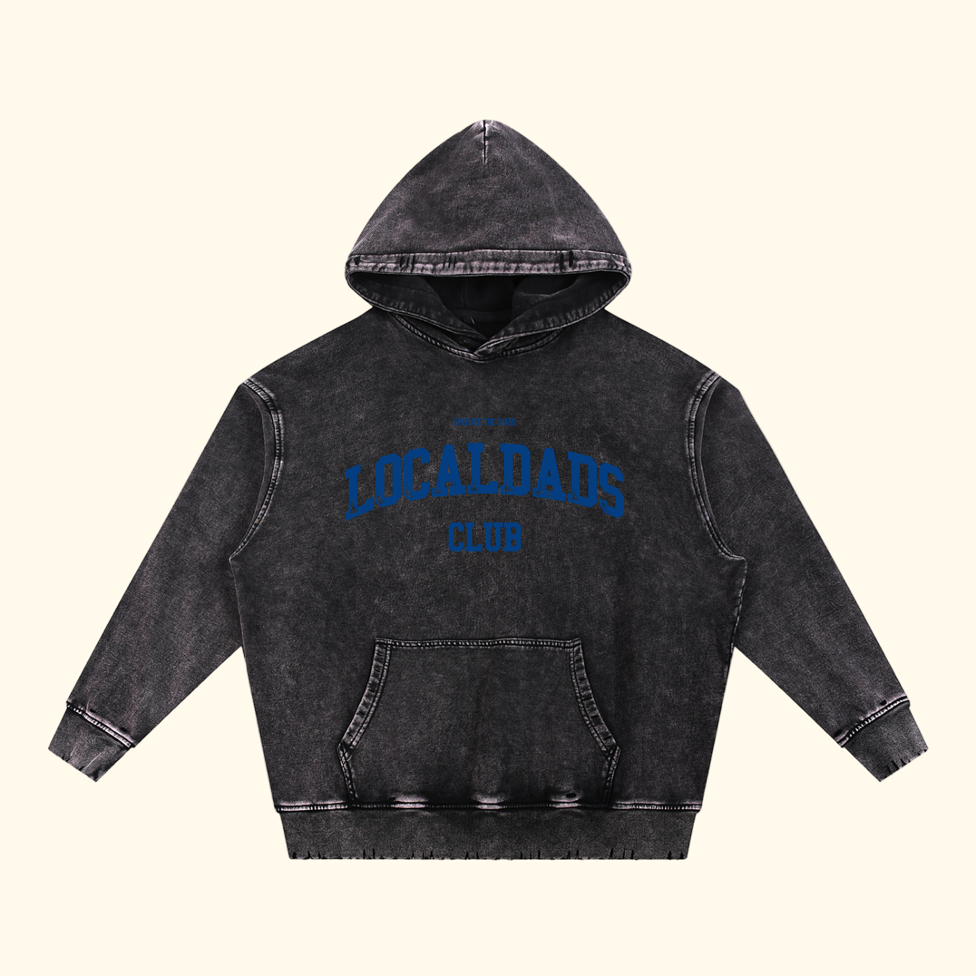Snow Wash Hand-Frayed Heavyweight  Hoodie